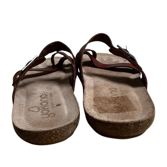 Yokono Brown Sandals Leather Slip On Comfort Shoes Size 7.5 Made In Spain - Picture 5 of 9